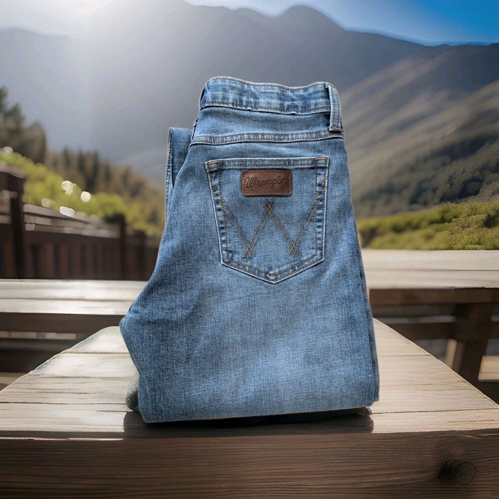 WRANGLER 20X JEANS MENS SIZE 29X36 BLUE DENIM STRETCH 1001MCWAB EUC